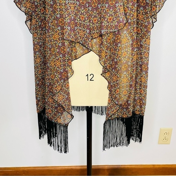 LuLaRoe Monroe Kimono Fringe Layering Jacket Top- Size L (Fits sizes 14-24)- NWT - Picture 3 of 9